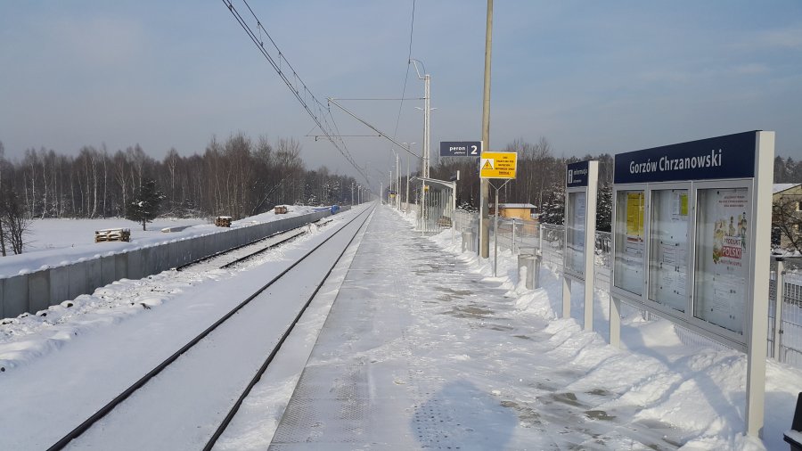 Modernizowana linia kolejowa nr 93 w Gorzowie.