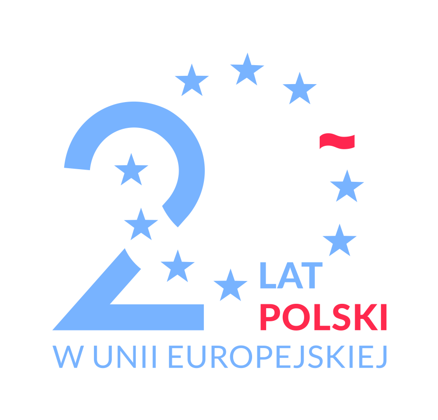 Logotyp 20 lecia Polski w UE.