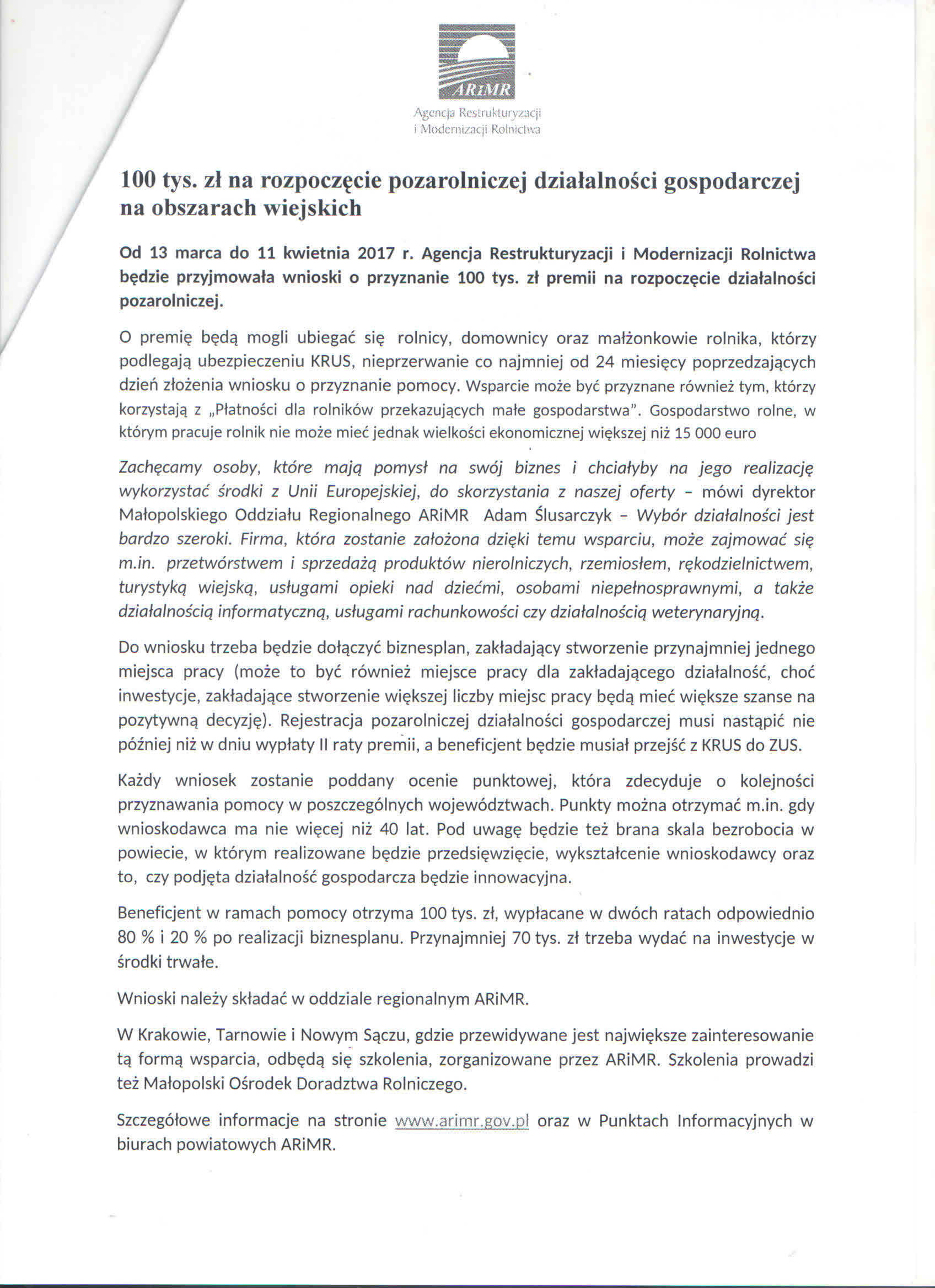 rozpoczęcie działlności gospodarczej
