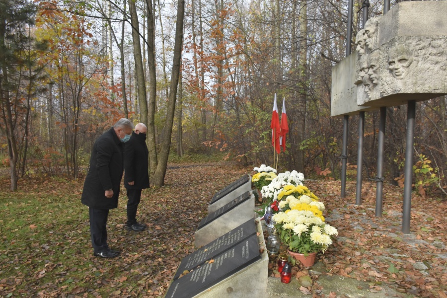 Złożenie kwiatów pod Pomnikiem Ofiar Faszyzmu zdjęcie 3.