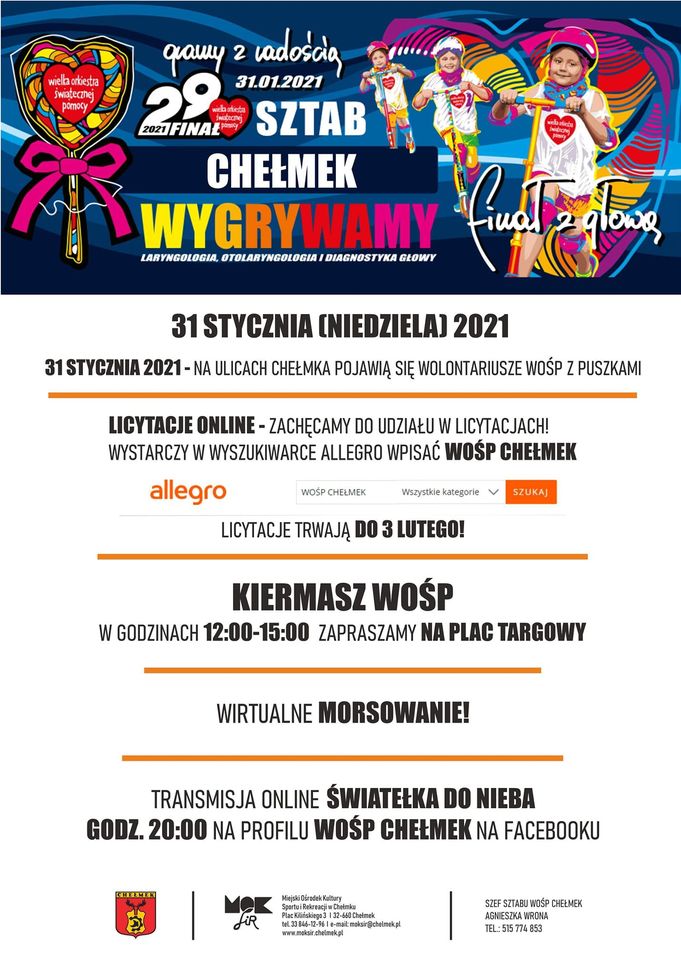 Plakat 29. Finału Wielkiej Orkiestry Świątecznej Pomocy w Chełmku