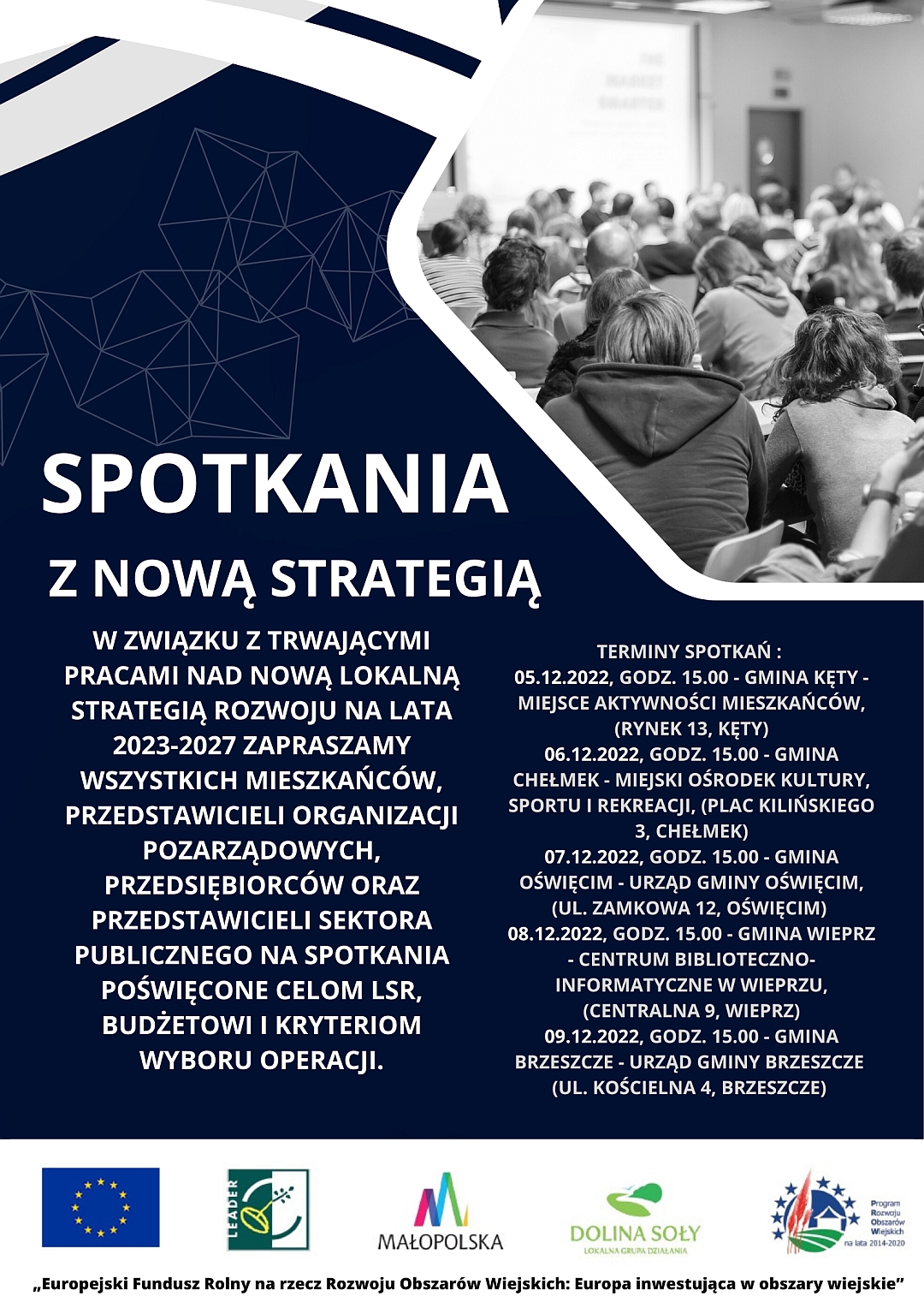 Plakat z harmonogramem spotkań