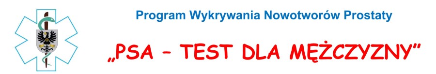 Logotyp Programu Wykrywania Nowotworów Prostaty „PSA – TEST DLA MĘŻCZYZNY”
