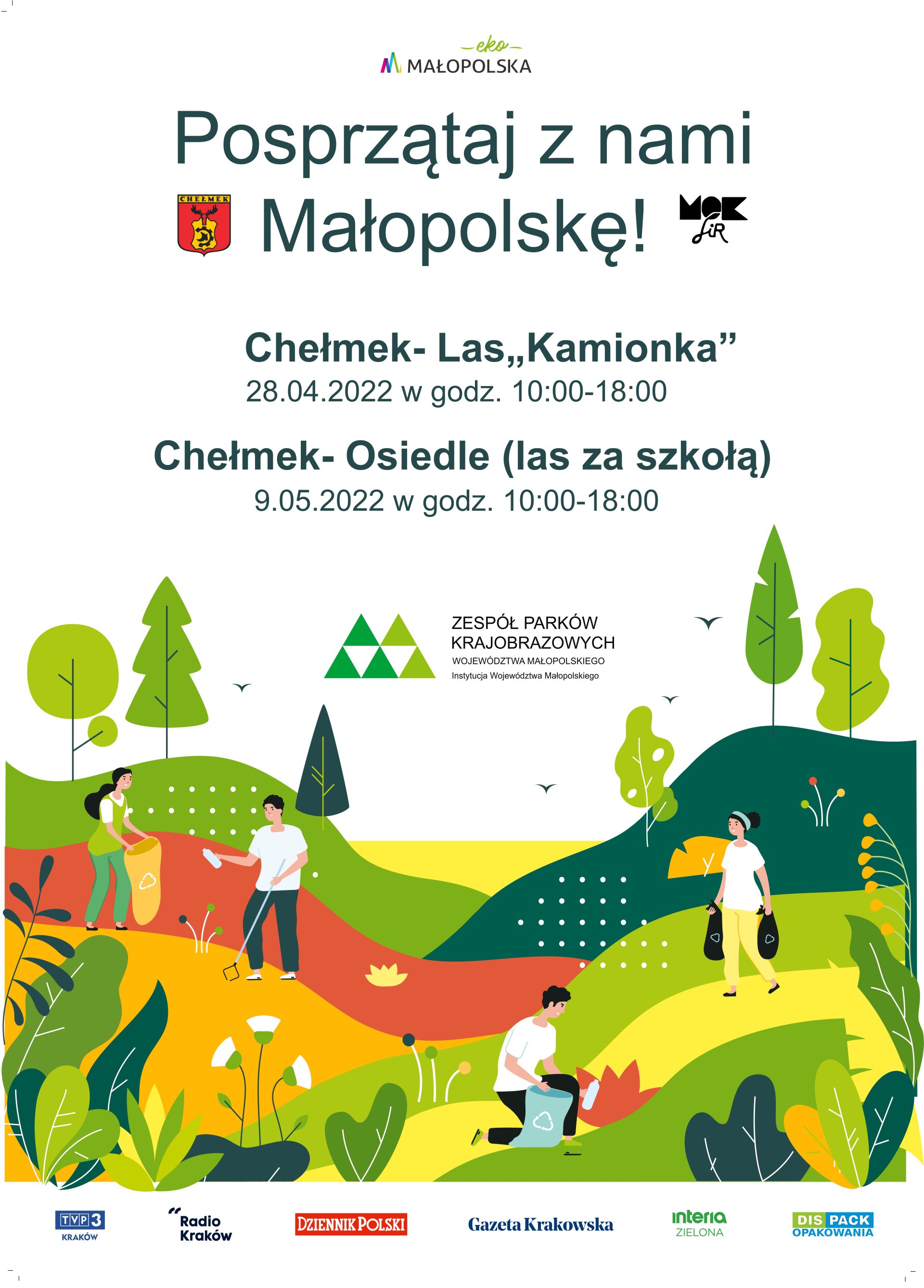Plakat akcji Posprzątaj z nami Małopolskę na terenie gminy Chełmek.