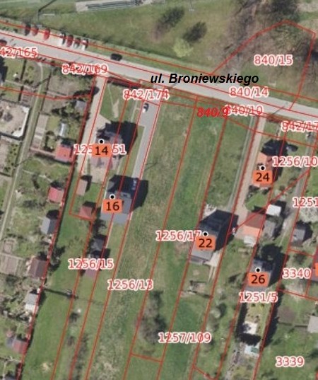 Mapa przedstawiająca nieruchomość, której dotyczy przetarg.