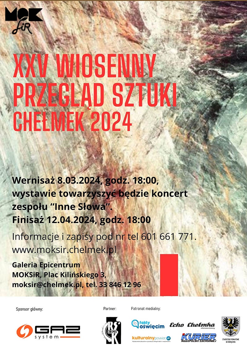 Plakat XXV Wiosennego Przeglądu Sztuki - Chełmek 2024.