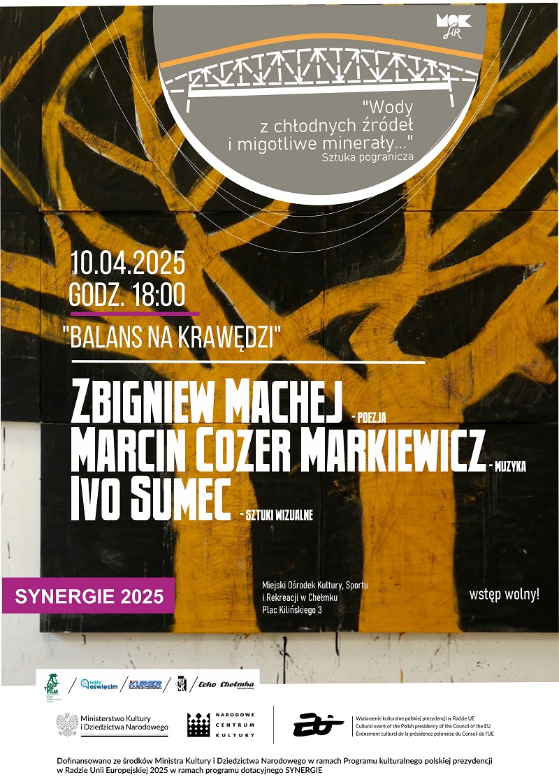 Plakat trzeciego wydarzenia artystycznego pn. "Balans na krawędzi".