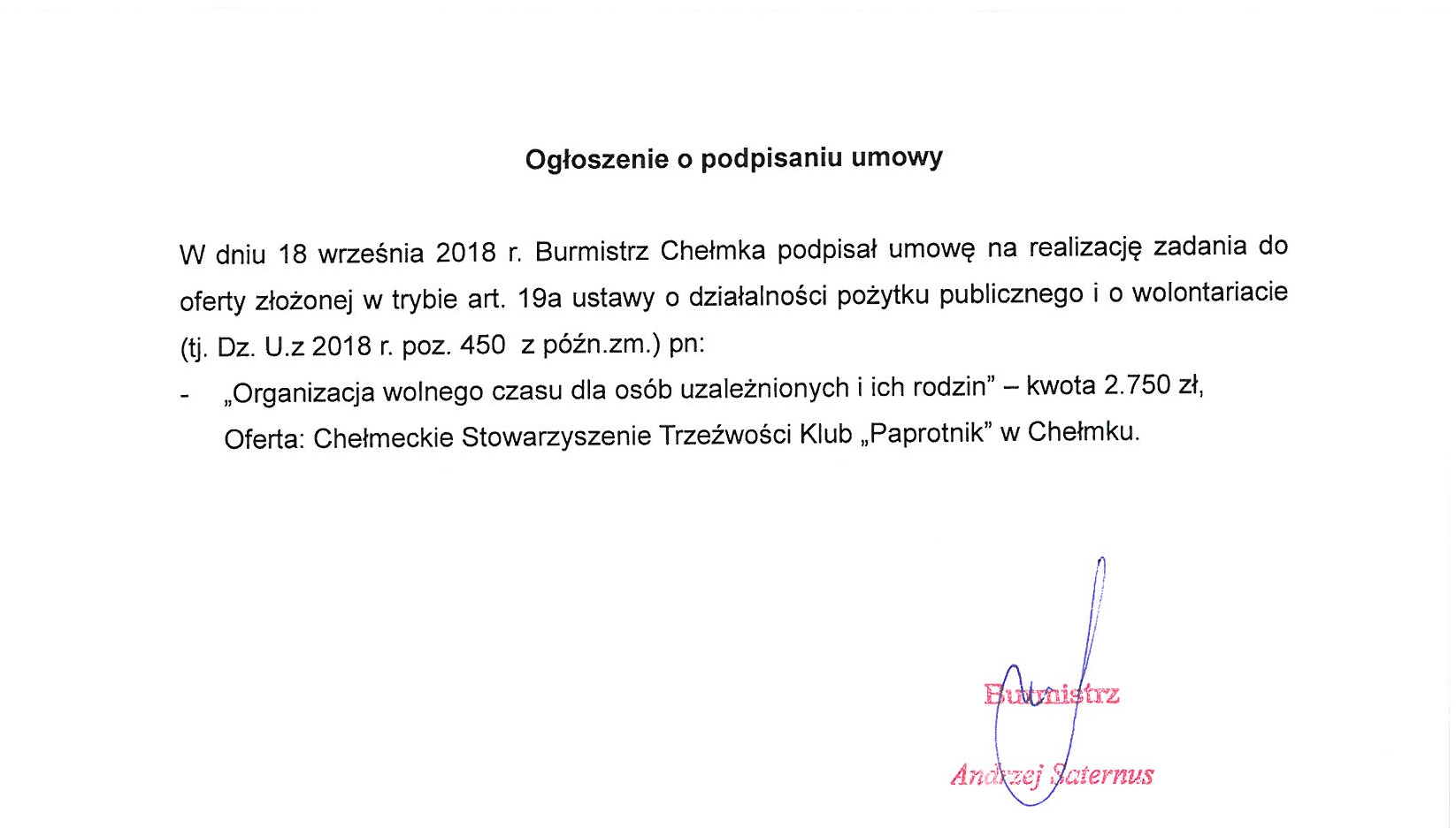 podpisanie umowy